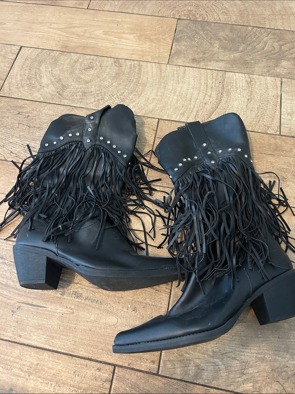 Roper Black Fringe Western Cowboy Boots Women’s Size 8.5
